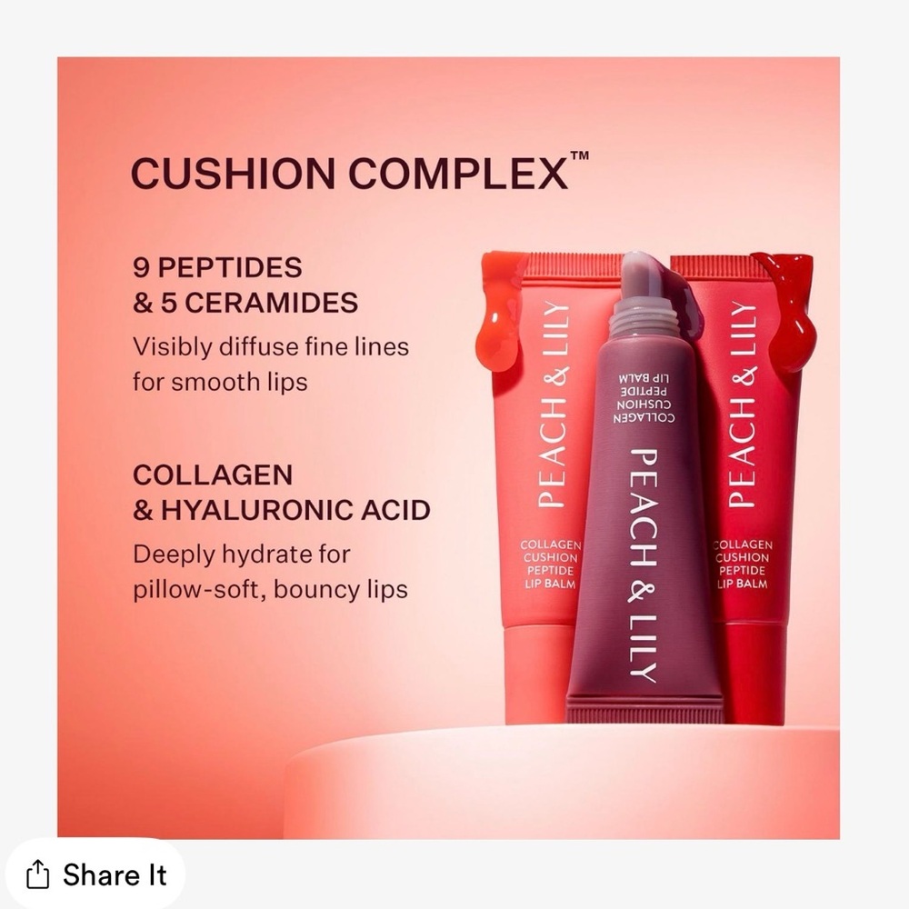 NIB Peach & Lily Collagen Cushion Lip Trio - Picture 7 of 8